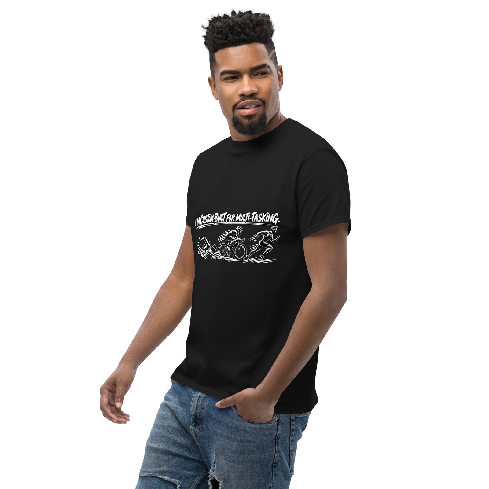 Multi-tasking Premium Unisex classic tee, Dark - Image 28