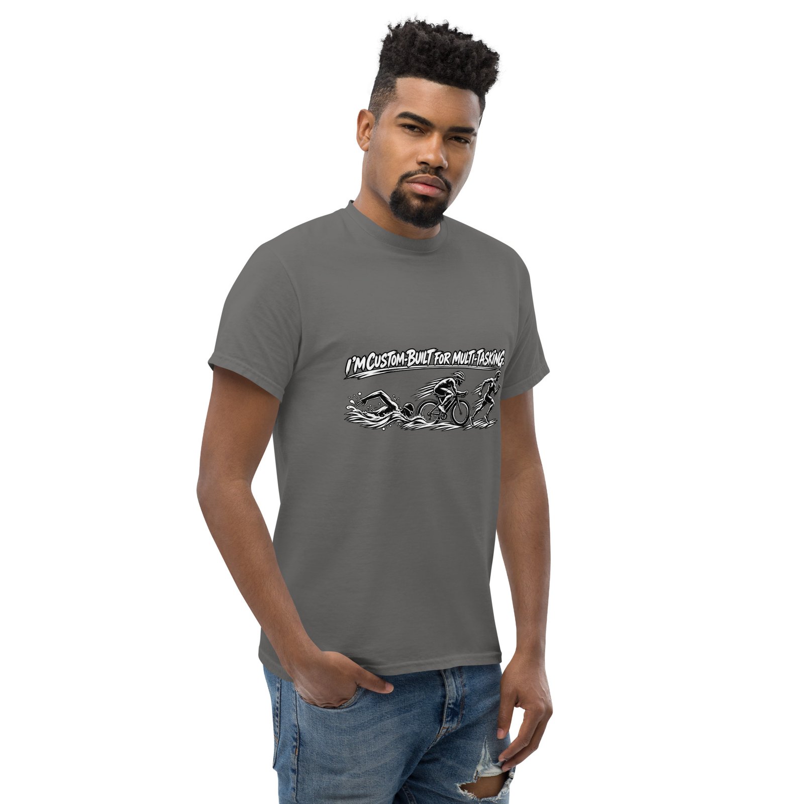Multi-tasking Premium Unisex classic tee, Dark - Image 42